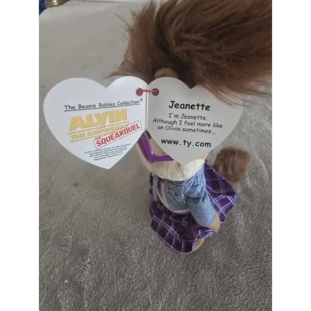 Jeanette Simon Ty Beanie Babies Alvin And The Chipmunks The Squeakquel 2010 NEW